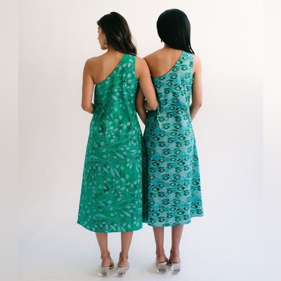 Vivienne Walker Ocular Blue: The One Shoulder Midi Dress Size XS - Picture 4 of 16